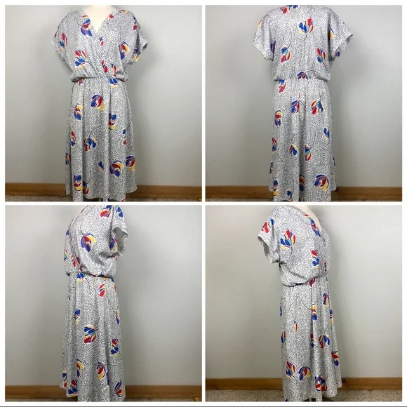 Vintage Chapter Two Crossover Front Multicolored Dress - Picture 10 of 11